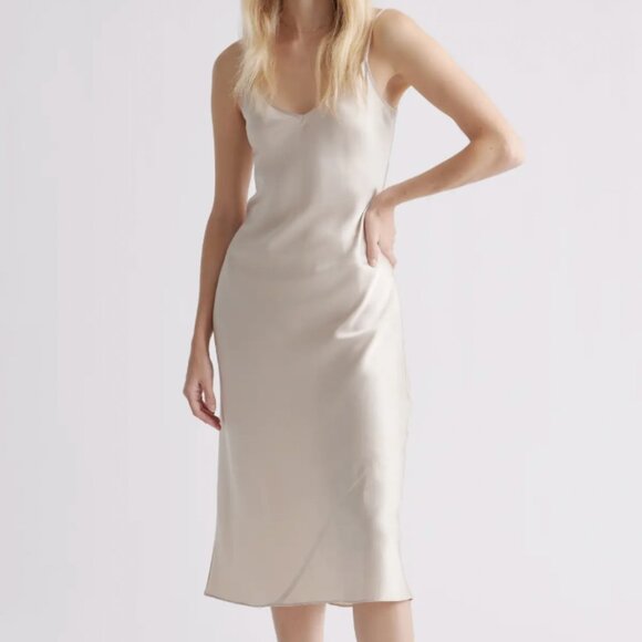 Quince 100% Washable Silk Slip Dress - Picture 1 of 6